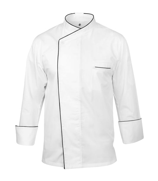 Black bordered Pure White Chef Suit